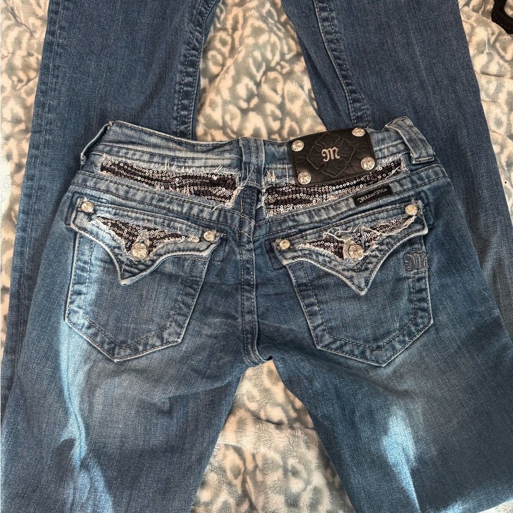 Miss Me Distressed Blue Boot Cut Jeans
